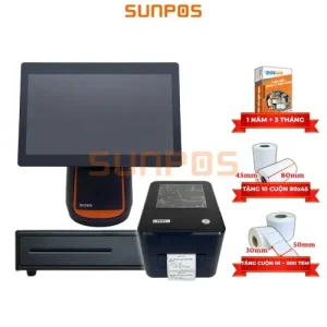 [COMBO] Trọn bộ máy bán hàng (SUNMI T1, Máy in tem, Két tiền, POS365) cho quán ăn, nhà hàng, cafe