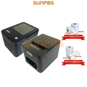 [COMBO] Máy in hóa đơn và máy in tem qua điện thoại (Gainscha GA-E200I và PDIT PD304)