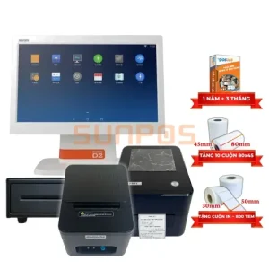 [COMBO] Trọn bộ máy bán hàng (SUNMI T2, Két tiền, POS365) cho quán ăn, nhà hàng, cafe