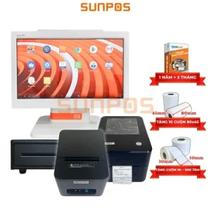 [COMBO] Trọn bộ máy bán hàng (SUNMI D2, Máy in mã vạch, Máy in hóa đơn, Két tiền, POS365) cho quán ăn, nhà hàng, cafe