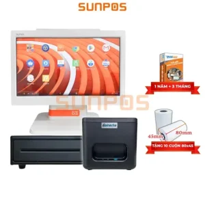 [COMBO] Trọn bộ máy bán hàng (SUNMI D2 2 màn hình, Máy in hóa đơn, Két tiền, POS365) cho quán ăn, nhà hàng, cafe